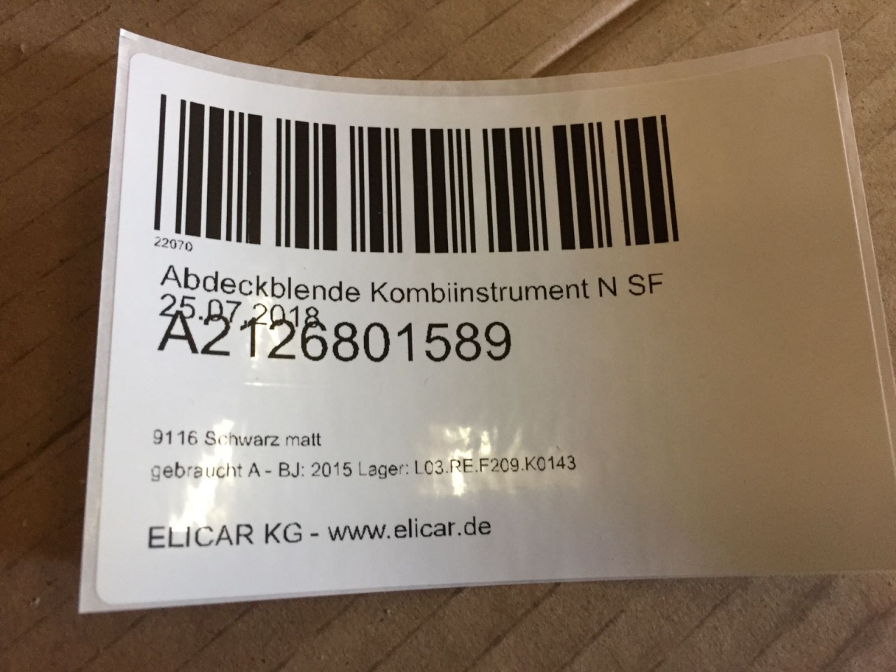 Abdeckblende Kombiinstrument für Mercedes-Benz  Abdeckblende Kombiinstrument für Mercedes-Benz