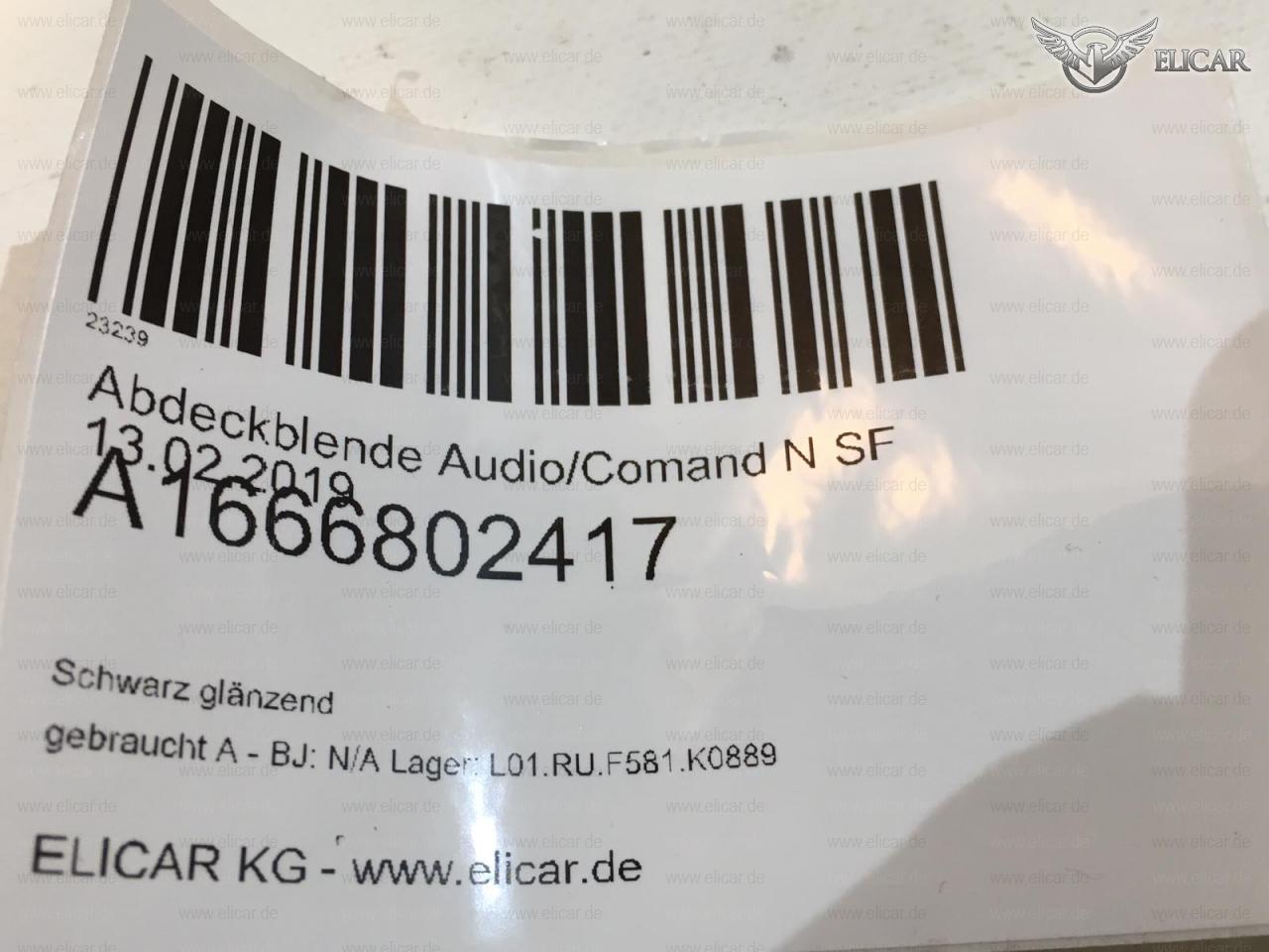 Abdeckblende Audio / Comand   für Mercedes-Benz 